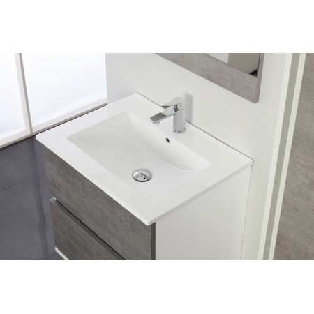 1 - COMP. BAGNO FABULA 60CM SOSP. 2 CASS. BCO/CEM