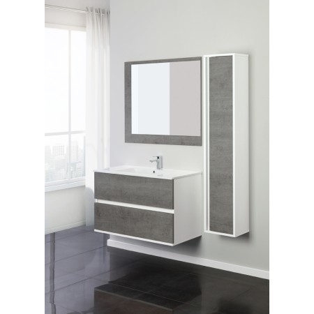 1 - COMP. BAGNO FABULA 90CM SOSP. 2 CASS. BCO/CEM