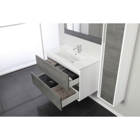 2 - COMP. BAGNO FABULA 90CM SOSP. 2 CASS. BCO/CEM