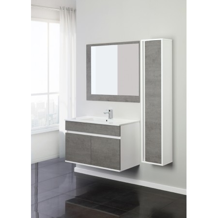 1 - COMP. BAGNO FABULA 90CM SOSP. 2 ANTE BCO/CEM