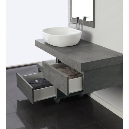 3 - COMP. BAGNO SHELF 120CM CIOTOLA 60CM CEMENTO