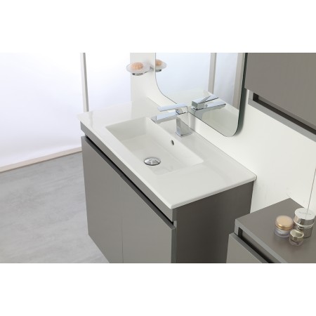 3 - COMP. BAGNO 80X37CM SOSP. 2 ANTE GREY PASTELLO