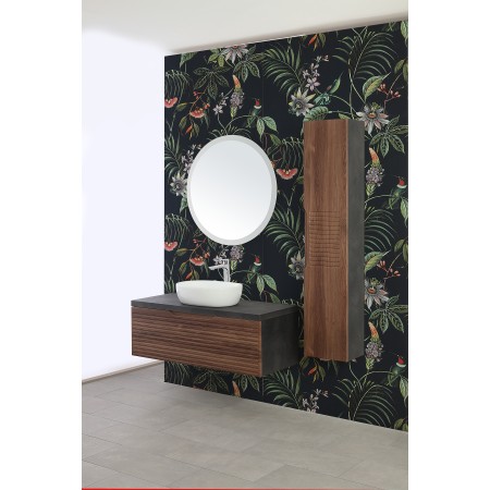 2 - COMP BAGNO 90CM CON 1CASS + SPECCHIO + LAVABO NOCE CANALETTO