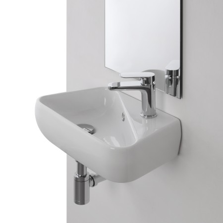 1 - LAVABO IN CERAMICA SOSPESO CM 45X27.5X15