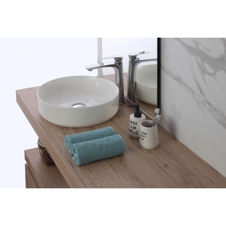 1 - LAVABO DA APPOGGIO IN CERAMICA BIANCO LUCIDO DIAM. CM 40*12.5H