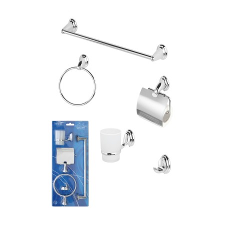 1 - SET ACCES BAGNO 5PZ SERIE FACILE CROMO/VETRO