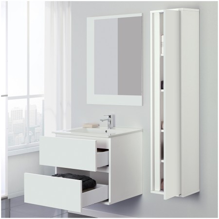 3 - COMP. BAGNO FABULA 60CM SOSP. 2 CASS. BCO LAC