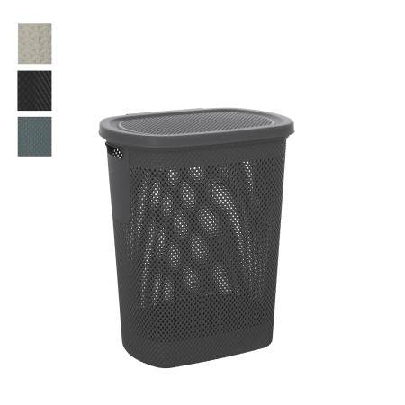 1 - PORTABIANCHERIA PLASTICA 50LT GRIGIO SCURO LINEA KAMALA