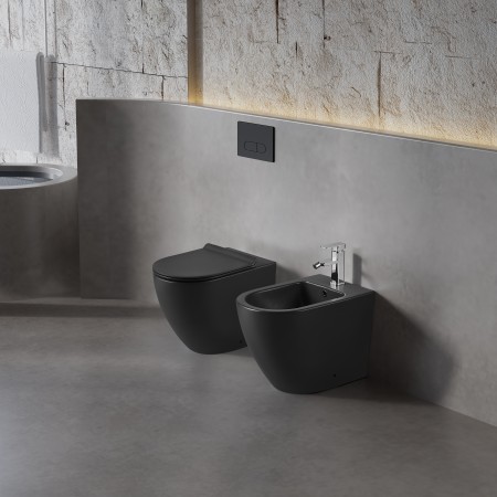 1 - Bidet Linea T-Color in ceramica da terra nero opaco