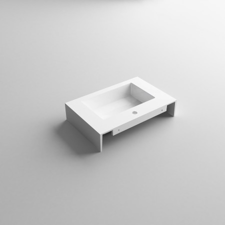 5 - Lavabo sospeso in resina L70cm bianco lucido