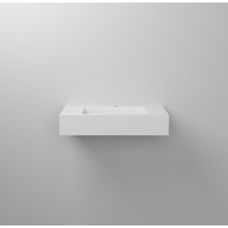 1 - Lavabo sospeso in resina L80cm bianco lucido