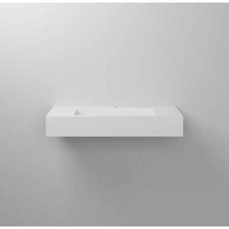 1 - Lavabo sospeso in resina L100cm bianco lucido