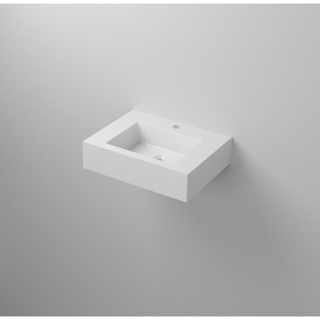 1 - Lavabo sospeso in resina L60cm bianco lucido