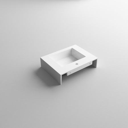 5 - Lavabo sospeso in resina L60cm bianco lucido