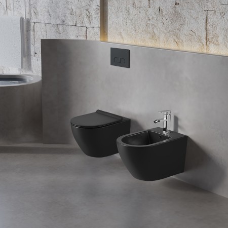 1 - Bidet Linea T-Color in ceramica sospeso nero opaco