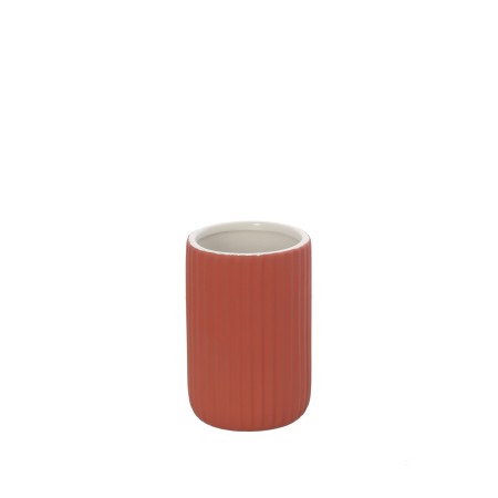 1 - PORTASPAZZOLINO IN CERAMICA ROSSO MATTONE LINEA COLOR