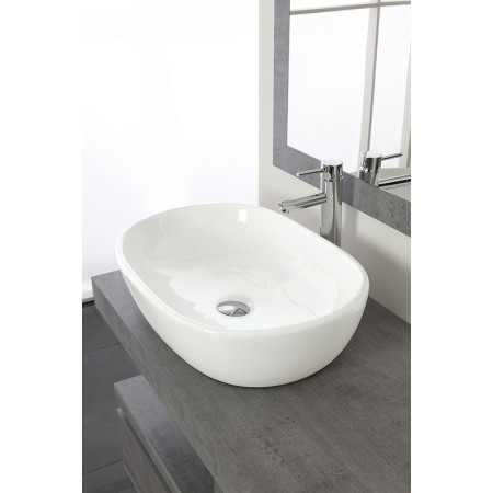 2 - Composizione bagno Shelf 120cm in nobilitato melaminico cemento