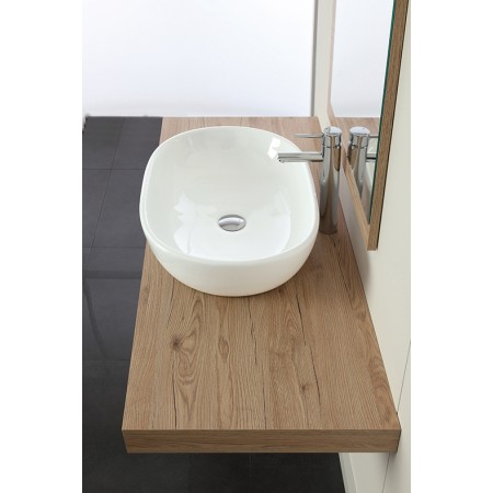 2 - Composizione bagno Shelf 120cm in nobilitato melaminico rovere di bordeaux