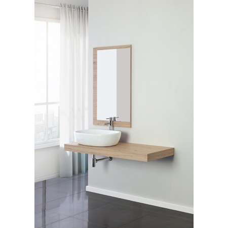 5 - Composizione bagno Shelf 120cm in nobilitato melaminico rovere di bordeaux