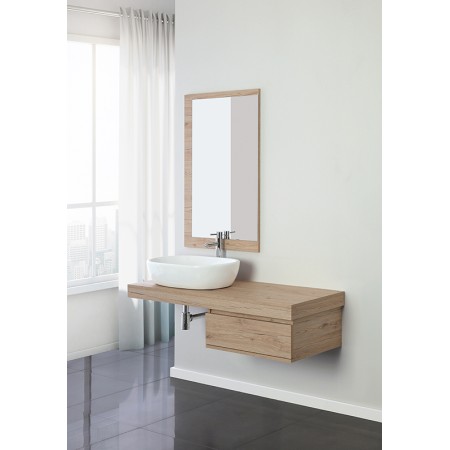 6 - Composizione bagno Shelf 120cm in nobilitato melaminico rovere di bordeaux