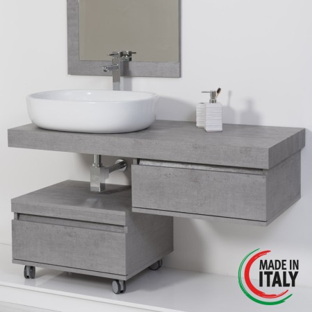 2 - Cassettiera Shelf 58cm in nobilitato melaminico cemento