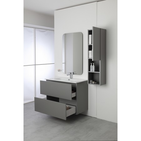 2 - Composizione bagno Pastello 90cm in nobilitato melaminico grigio