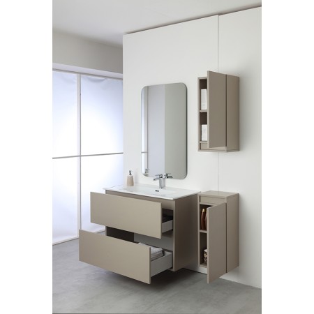 2 - Composizione bagno Pastello 90cm in nobilitato melaminico tortora