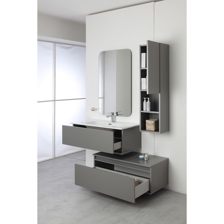 2 - Composizione bagno Pastello 90cm in nobilitato melaminico grigio