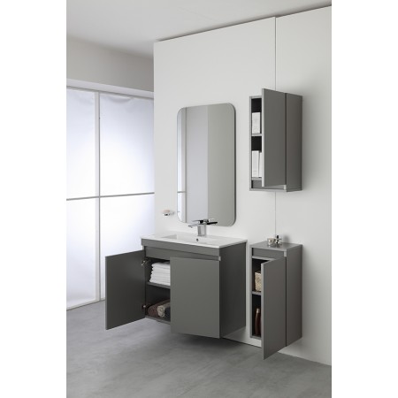 2 - Composizione bagno Pastello 80cm in nobilitato melaminico grigio