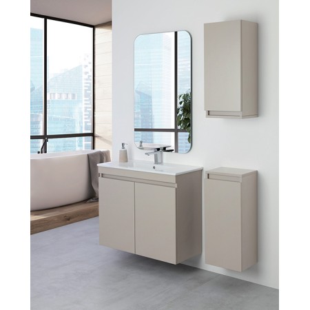 2 - Composizione bagno Pastello 80cm in nobilitato melaminico tortora