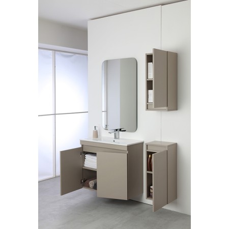 2 - Composizione bagno Pastello 80cm in nobilitato melaminico tortora