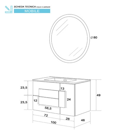 8 - Composizioni bagno Urban 100cm in nobilitato melaminico riviera