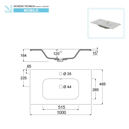 9 - Composizioni bagno Urban 100cm in nobilitato melaminico riviera