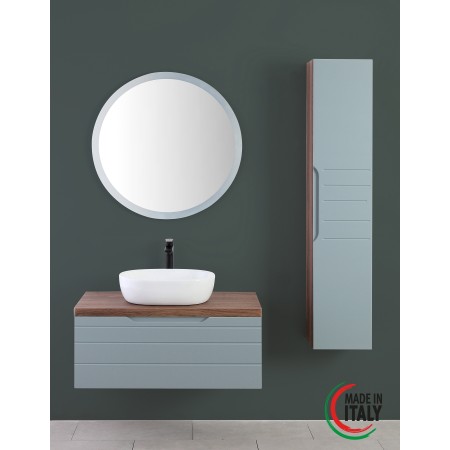 2 - Composizione bagno Amalfi 90cm in mdf rivestito in pvc verde salvia