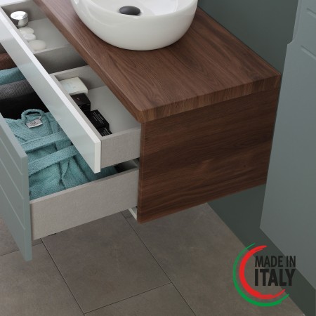 6 - Composizione bagno Amalfi 90cm in mdf rivestito in pvc verde salvia