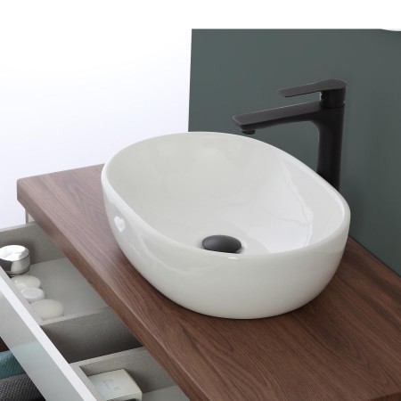 7 - Composizione bagno Amalfi 90cm in mdf rivestito in pvc verde salvia