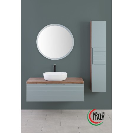 2 - Composizione bagno Amalfi 110cm in mdf rivestito in pvc verde salvia