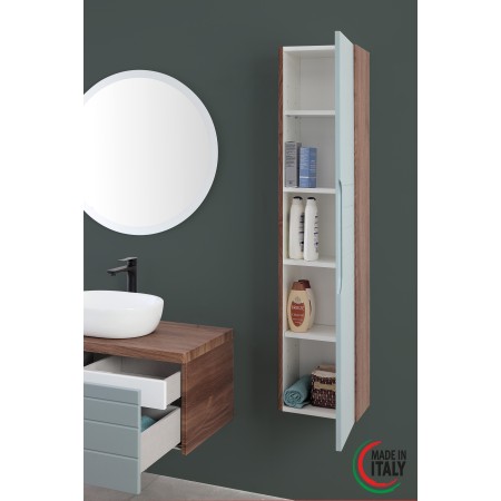 4 - Pensile bagno Amalfi L30xH150 in mdf rivestito in pvc verde salvia