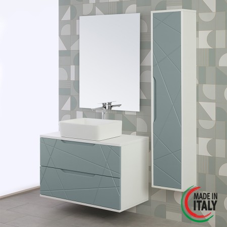 2 - Composizione bagno Furore 90cm in nobilitato melaminico verde salvia