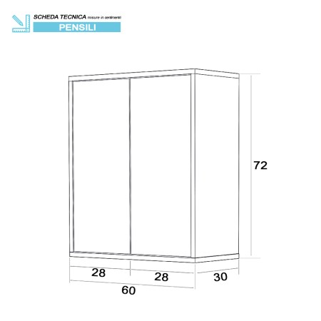 2 - Pensile bagno Mondo 2.0 L60xH72 in nobilitato melaminico bianco laccato