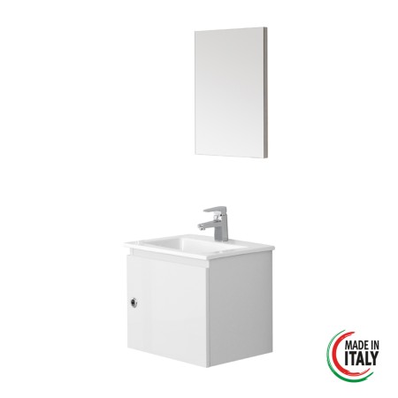 2 - Composizione bagno sospesa Si50 bianco laccato