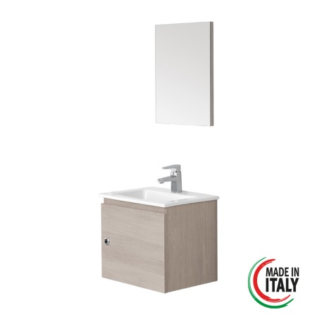 2 - Composizione bagno sospesa Si50 rovere chiaro