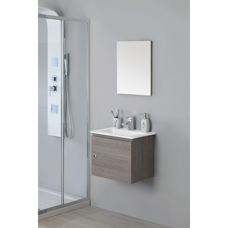 2 - Composizione bagno sospesa Si50 rovere scuro