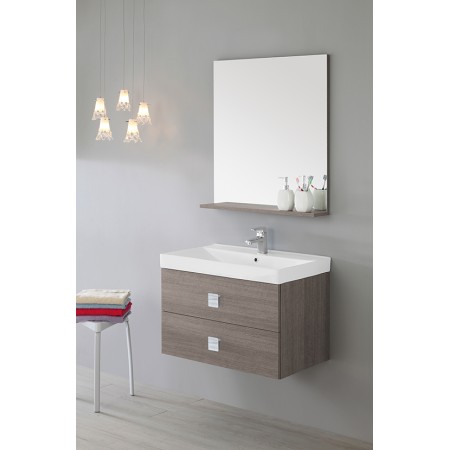 2 - Composizione bagno sospesa Bravo75 rovere scuro