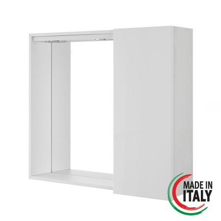 2 - Specchiera unanta Mondo 2.0 L68xH61cm in nobilitato e pvc bianco laccato