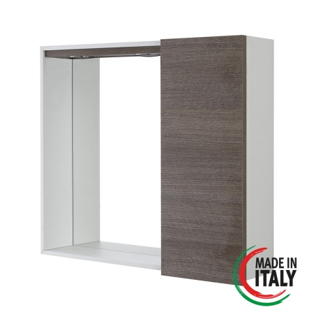 2 - Specchiera unanta Mondo 2.0 L68xH61cm in nobilitato e pvc rovere scuro