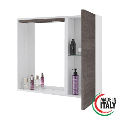 2 - Specchiera unanta Mondo 2.0 L68xH61cm in nobilitato e pvc rovere scuro