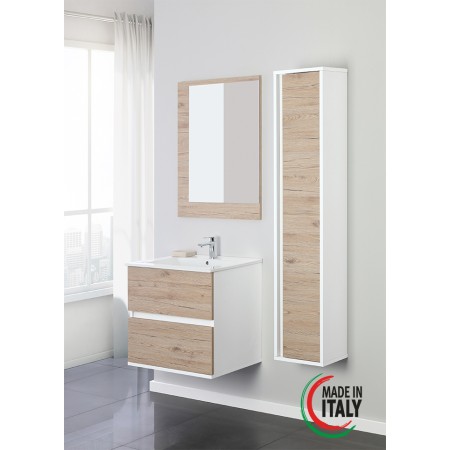 2 - Comp bagno Fabula 60cm in nobilitato melaminico rovere di bordeaux