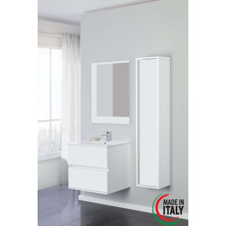 2 - Composizione bagno Fabula 60cm in nobilitato melaminico bianco laccato