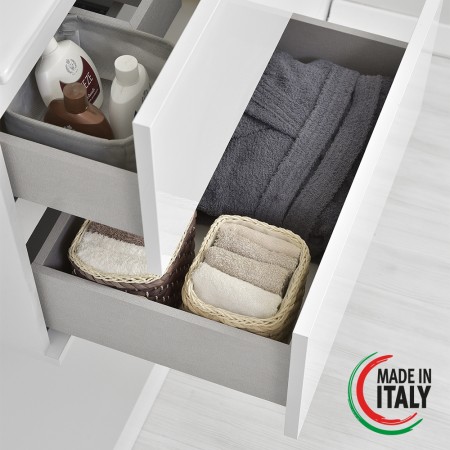 2 - Composizione bagno Fabula 60cm in nobilitato melaminico bianco laccato